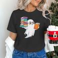 Ghost Reading Books Halloween Library Unisex T-Shirt Ghost Reading Books Halloween Library Unisex T-Shirt