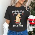 Just a Girl Who Loves Cats And Books Reading Cat & Bookworm Unisex T-Shirt