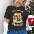 Just One More Chapter Sloth Sleeping On Books Reading Unisex T-Shirt