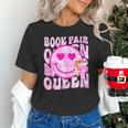 Library Book Fair Queen Vibe Groovy Tie Dye School Reading Unisex T-Shirt