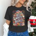 Retro Floral Red & Booked Library Reading 4th Of July Unisex T-Shirt