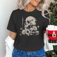Skull Books Flowers Goth Reader Grunge Dark Alt Aesthetic Unisex T-Shirt Skull Books Flowers Goth Reader Grunge Dark Alt Aesthetic Unisex T-Shirt