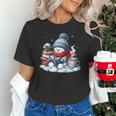Snowman Reading Books Lovers Librarian Bookworm Christmas Unisex T-Shirt Snowman Reading Books Lovers Librarian Bookworm Christmas Unisex T-Shirt