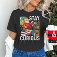 Stay Curious Monkey Reading Book Lover Bookworm Unisex T-Shirt