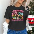 Survived 67 Days Of School Ice Cream Drip Apple Pencil Book Unisex T-Shirt Survived 67 Days Of School Ice Cream Drip Apple Pencil Book Unisex T-Shirt