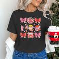 Valentine Cupid Coquette Pink Bow Apple Books Teacher Unisex T-Shirt