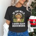 Women's Wild About Reading Book Reader Lion Zoo Animals Kids Unisex T-Shirt