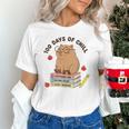 100 Days Of Chill Cute Capybara School Book Lover Unisex T-Shirt