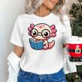 Adorable Book Lover Axolotl With Reading Glasses Cute Unisex T-Shirt