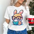 Adorable Book Lover Rabbit With Reading Glasses Cute Premium Unisex T-Shirt