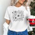 Adult Coloring Book Style Flowers And Ladybug Self Coloring Unisex T-Shirt