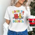 Back To School Checkered Book Pencil Groovy Teacher Student Unisex T-Shirt