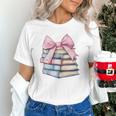 Book Lover Coquette Bow Pink Dainty Ribbon Cute Bookworm Unisex T-Shirt