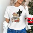 Cat And Books Flowers Reading Club Cat Lover Bookworm Unisex T-Shirt Cat And Books Flowers Reading Club Cat Lover Bookworm Unisex T-Shirt