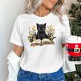 Cat Shirts For Women Book Lover Shirt Cute Cat And Book Premium Tri-Blend Unisex T-Shirt