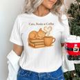 Cats Books And Coffee Heart Cozy Cat Lover Bookworm Readers Unisex T-Shirt