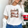 Christmas Cats Bookshelf Gingerbread Unisex T-Shirt