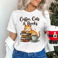 Coffee Cats And Books Lover For Women & Girls Coffee Unisex T-Shirt