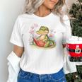 Crocodile Reading Book Watercolor Flowers Kids Unisex T-Shirt