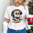 Cute Panda Reading Book Under Moon Bookworm Coffee Lover Unisex T-Shirt