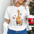 Giraffe Reading Tea Books Coffee Book Lover Graphic Unisex T-Shirt Giraffe Reading Tea Books Coffee Book Lover Graphic Unisex T-Shirt