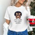 Just a Girl Who Loves Books Messy Bun Black Women Reading Unisex T-Shirt