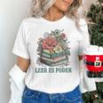 Leer ES Poder Cute Floral Spanish Teacher Book Reading Unisex T-Shirt