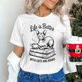 Life Is Better With Cats & Books Sphynx Cat Mom Women Unisex T-Shirt