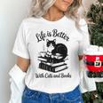 Life Is Better With Cats & Books Tuxedo Cat Mom Women Unisex T-Shirt Life Is Better With Cats & Books Tuxedo Cat Mom Women Unisex T-Shirt