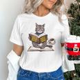 Life Is Better With Cats Coffee Books Cat Reading Book Unisex T-Shirt Life Is Better With Cats Coffee Books Cat Reading Book Unisex T-Shirt