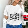 Raccoon Reading A Book Vintage Trash Reader Unisex T-Shirt