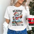 Reading Is Snow Much Fun Christmas Bookworm Snowman Reading Unisex T-Shirt Reading Is Snow Much Fun Christmas Bookworm Snowman Reading Unisex T-Shirt