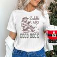 Retro Cowgirl ReadingTee Saddle Up With A Good Book Western Unisex T-Shirt