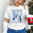 Sarcastic Anti Social Book Club Cat Skull Book Lover Unisex T-Shirt