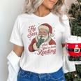 He Sees What You'Ve Been Reading Bookish Christmas Humor Unisex T-Shirt