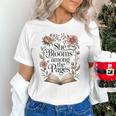 She Blooms Among The Pages Women Mom Wife Floral Book Lover Unisex T-Shirt