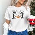 Skeleton Reading Book In Hammock Halloween Reader Unisex T-Shirt
