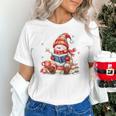Snowman Reading Books Lovers Christmas Librarian Bookworm Unisex T-Shirt