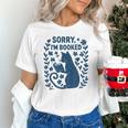 Sorry I'm Booked Cat Reading Book Boho Flowers Vintage Unisex T-Shirt Sorry I'm Booked Cat Reading Book Boho Flowers Vintage Unisex T-Shirt