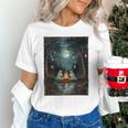 Vintage Ghost Book Reading Camping Gothic Halloween Teachers Unisex T-Shirt