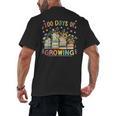100th Day Of School Teacher Floral Books 100 Days Of Growing Men's Back Print T-Shirt