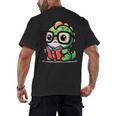 Adorable Book Lover Iguana With Reading Glasses Cute Men's Back Print T-Shirt Adorable Book Lover Iguana With Reading Glasses Cute Men's Back Print T-Shirt