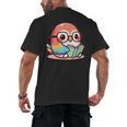 Adorable Book Lover Parrot With Reading Glasses Cute Men's Back Print T-Shirt Adorable Book Lover Parrot With Reading Glasses Cute Men's Back Print T-Shirt