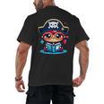 Adorable Book Lover Pirate With Reading Glasses Cute Men's Back Print T-Shirt