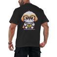 Adorable Book Lover Shih Tzu With Reading Glasses Cute Men's Back Print T-Shirt