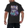Adorable Book Lover Valkyrie With Reading Glasses Cute Men's Back Print T-Shirt