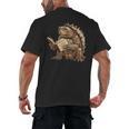 Alligator Snapping Turtle Reading A Book Men's Back Print T-Shirt