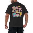 Apple Disco Pencil Books Bow Teacher Student Back To School Men's Back Print T-Shirt