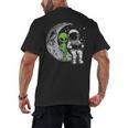 Astronaut Reading Book To Alien Moon Space Women Kids Men Men's Back Print T-Shirt Astronaut Reading Book To Alien Moon Space Women Kids Men Men's Back Print T-Shirt