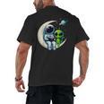 Astronaut Reading Book To Alien Shirt Moon Space Lover Kids Men's Back Print T-Shirt Astronaut Reading Book To Alien Shirt Moon Space Lover Kids Men's Back Print T-Shirt